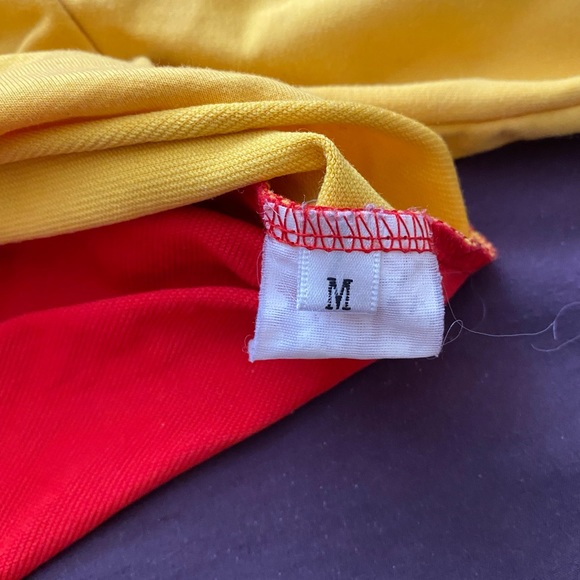 CREEPS Boutique Yellow and Red Cropped Racer Long Sleeve Top - Picture 8 of 8